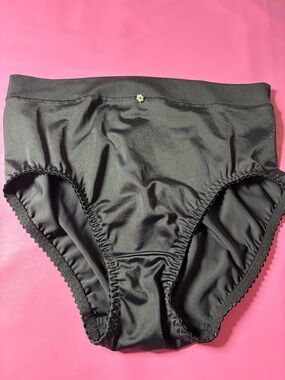 Black High-Waist Satin Bikini Panty - Women's Intimates